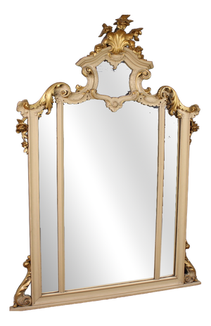 20th Century Louis XV Lacquered and Gilded Mirror, 1930s