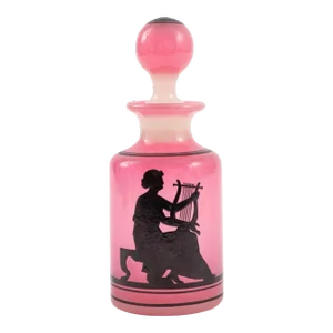 Late 19th Century Frederick Carder for Steuben Attributed Silhouette Rose Quartz Perfume Bottle