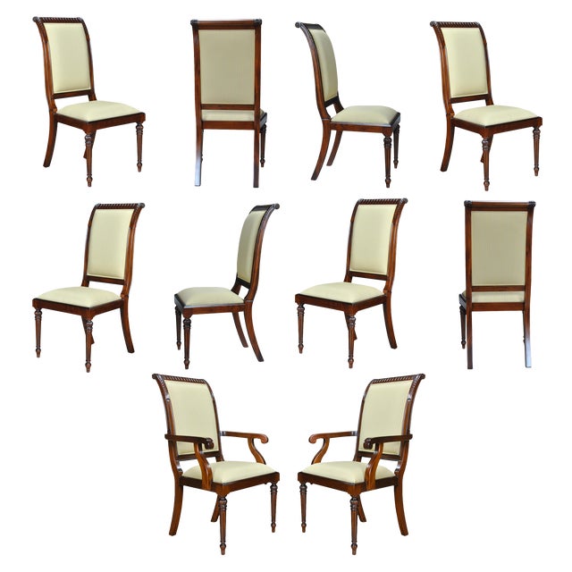 Back Upholstered Chairs- Set of 10 For Sale
