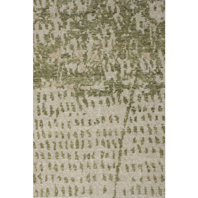 Rug & Kilim Rug & Kilim’s Distressed Style Modern Rug in Green, Beige Abstract Pattern For Sale - Image 4 of 6