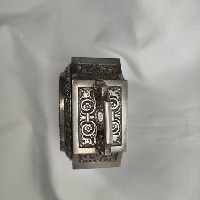 Chrome 1912 French Carriage Clock by Japy Frères & Cie For Sale - Image 8 of 11