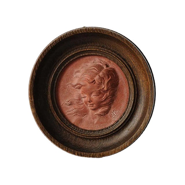 Koos Van Der Kaaij, A Young Girl, 1950s, Terracotta Relief For Sale