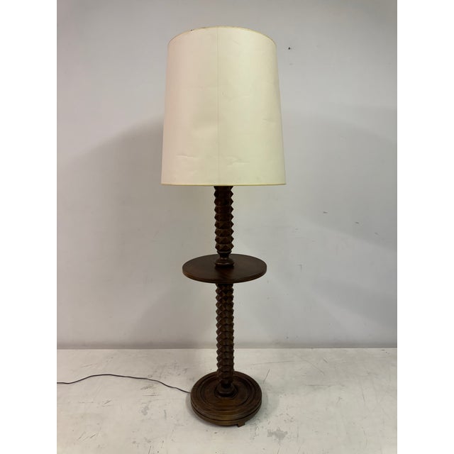 French Carved Floor Lamp in the style of Charles Dudouyt, 1940s For Sale - Image 4 of 10