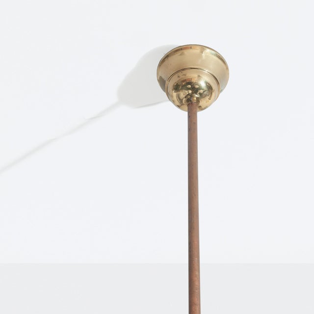 1950s Chandelier with 5 Striped Glass Shades, 1950s For Sale - Image 5 of 8