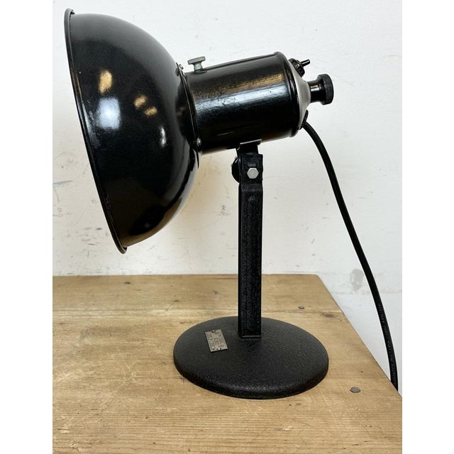 Paint Vintage Black Enamel Table Photo Lamp, 1950s For Sale - Image 7 of 18