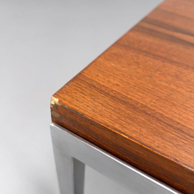 Wittmann Vintage Coffee Table in Stainless Steel and Teak by Johannes Spalt for Wittmann, 1960s For Sale - Image 4 of 9