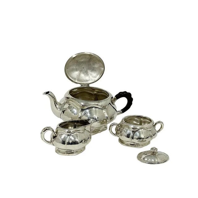 Silver Tea Servie, 1900s, Set of 3 For Sale - Image 3 of 5