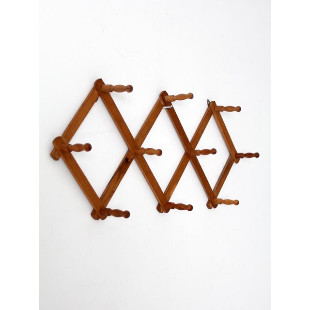 Vintage Wooden Accordion Peg Rack For Sale - Image 15 of 15