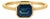 Bezel Set 1.07ct Octagon Blue Sapphire Solitaire Ring Size 5 in 14k Yellow Gold For Sale
