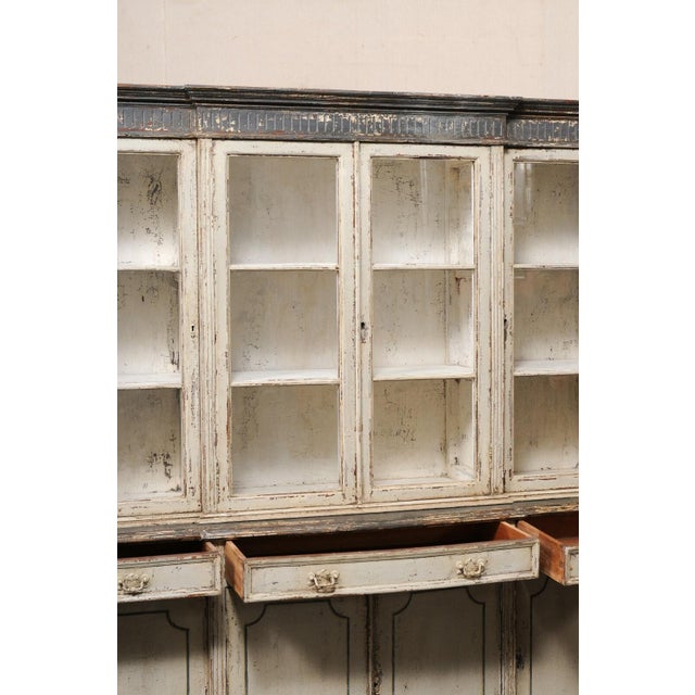 A Tall French Antique Deux Corps Cabinet For Sale - Image 11 of 12