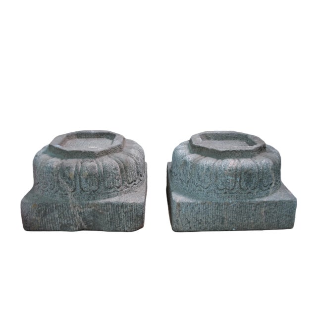 Antique Chinese Hand Carved Stone Pedestal For Sale - Image 4 of 12