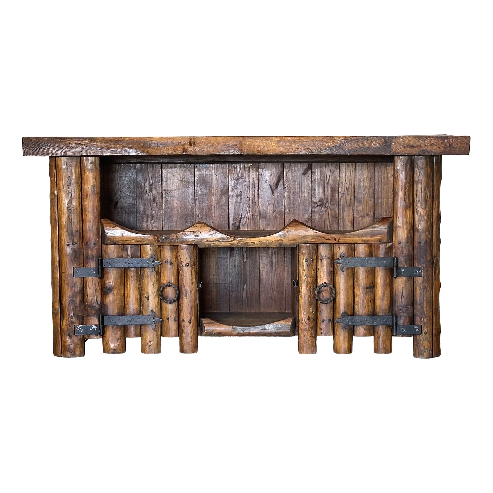 Vintage Rustic Chestnut Sideboard, 1960s | Chairish