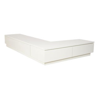 Cube Wooden Sideboard in White from Lübke For Sale
