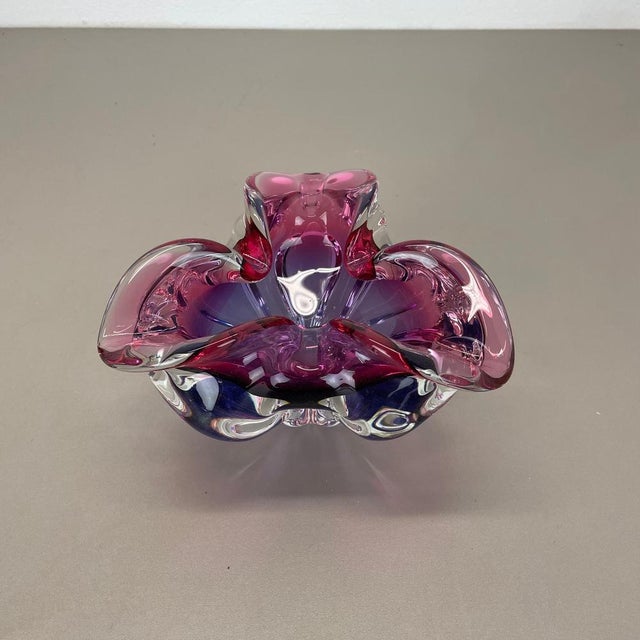 Pink-Purple Murano Glass Shell Bowl or Ashtray, Italy, 1970s For Sale - Image 4 of 17