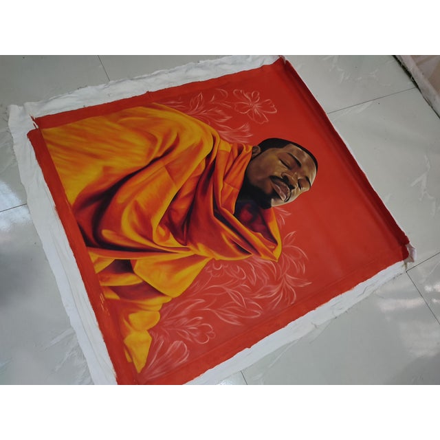 2020s "Sanctuary Ii", Oil on Canvas Painting by Franklin Igwenagu For Sale - Image 5 of 6