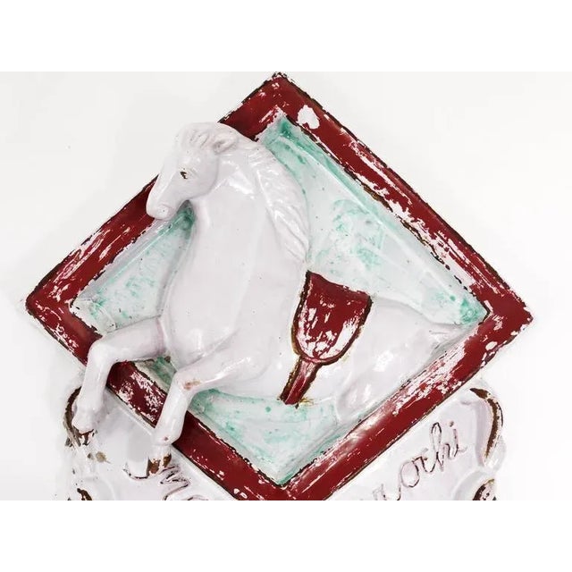 Pottery Advertising Sign for Blood Oranges Displaying a Horse, Italy, 1920s For Sale - Image 4 of 7