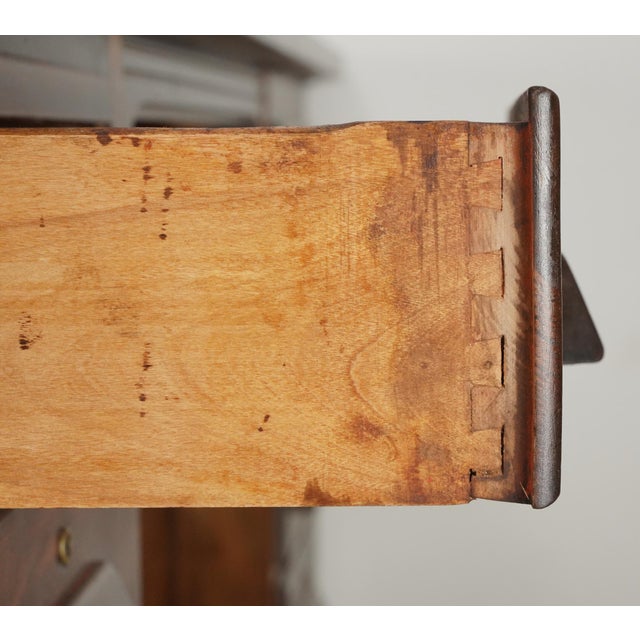 Early 20th century Industrial Style Wood Double Sided Desk For Sale - Image 6 of 11