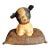 Antique Hubley Cast Iron Fido on Pillow Still Penny Bank, Original Paint C. 1920s For Sale