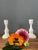 Set of Two Vintage 1960s Milk Glass Candle Holders For Sale In New York - Image 6 of 8