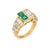 Stylish vintage emerald & diamond ring crafted in 19k yellow gold (circa 1980s). Crafted in Portuguese 19k yellow gold,...