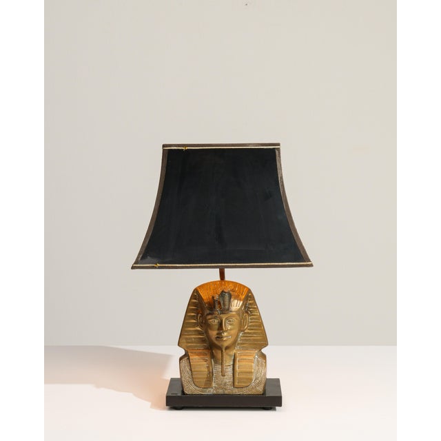 Mid 20th Century 20th Century Regency Brass Pharaoh Table Lamp For Sale - Image 5 of 17
