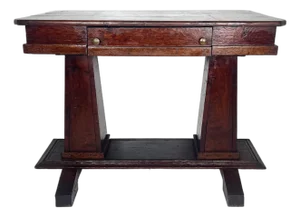 Antique Double Pedestal Library Table