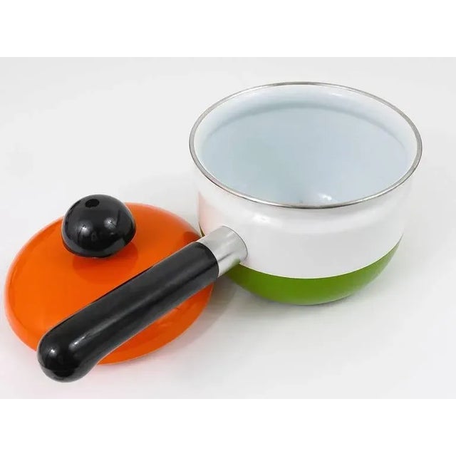 Carl Auböck Enameled Pot with Lid by Carl Aubock attributed to Riess, Austria, 1970s For Sale - Image 4 of 8