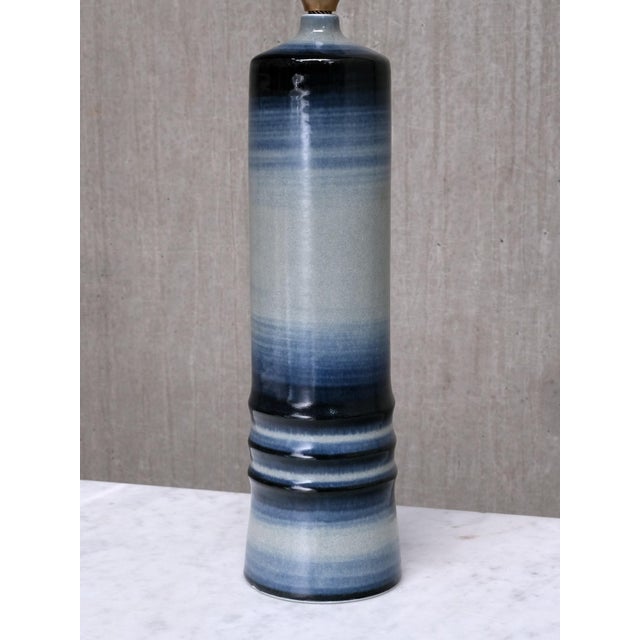 Large Gradient Blue Ceramic Table Lamp by Olle Alberius for Rörstrand, Sweden, 1960s For Sale - Image 6 of 12