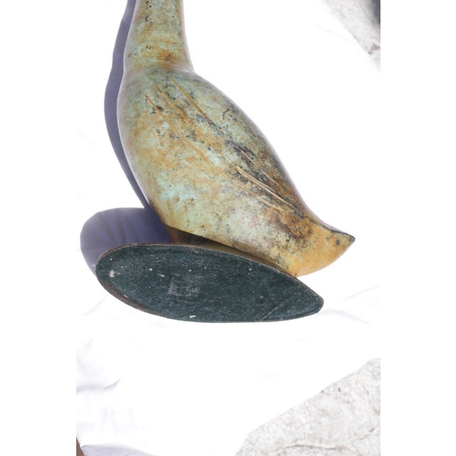 Vintage 30" Bronze Swan Sculpture For Sale - Image 4 of 12