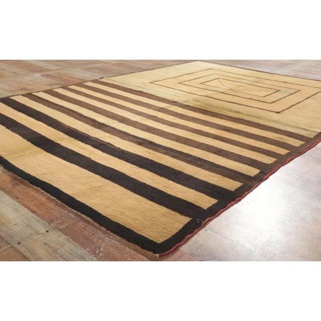 Tan Vintage Midcentury Modern Turkish Rug - 05'03 X 07'11 For Sale - Image 8 of 10