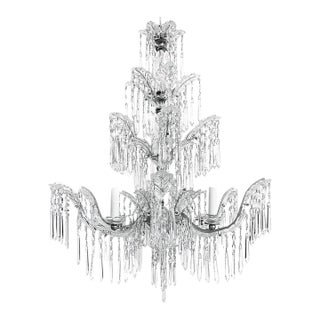 Mid 20th Century Fine Quality Six-Arm Crystal Chandelier, Schoenbeck Lighting Attributed For Sale
