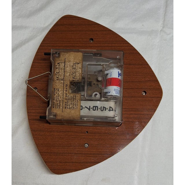 Mid-Century French Wall Clock with Date and Day Display by Jaz, 1960s For Sale - Image 4 of 5
