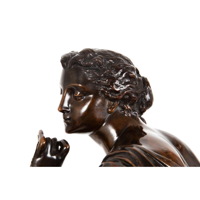 French Bronze Sculpture “La Fil De La Vierge” by Pierre-Emile Hebert Ca. 1880 For Sale - Image 6 of 18