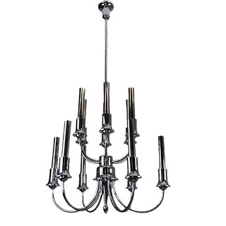 Chrome-Plated Chandelier, 1920s For Sale