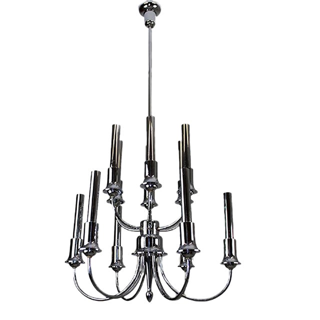 Chrome-Plated Chandelier, 1920s For Sale