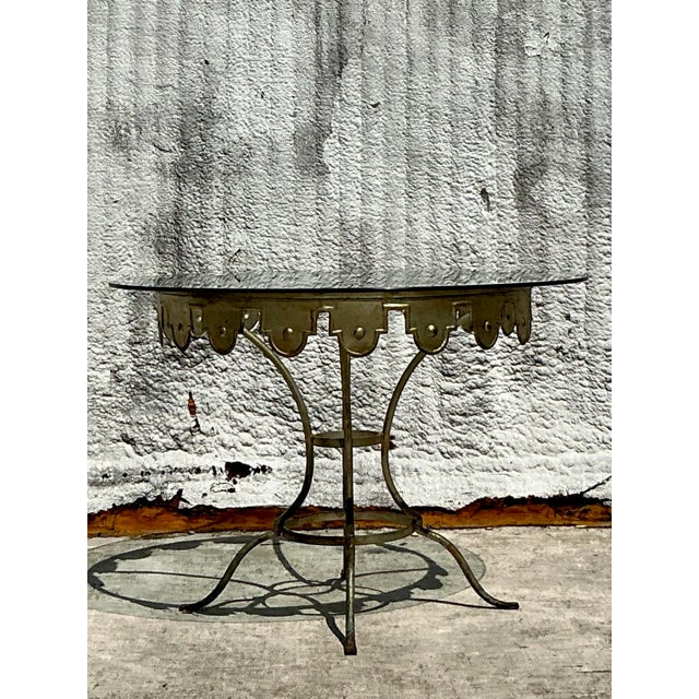 Vintage Boho Wrought Iron Carousel Dining Table For Sale - Image 9 of 10