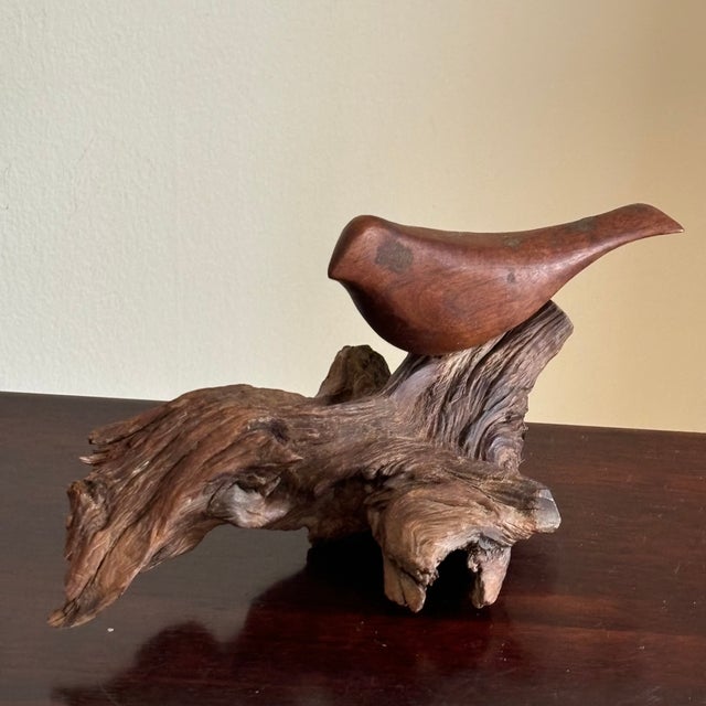Mid-20th Century Carved Bird on Driftwood, Ethel Yeagle (American 1909-2003) Attr. For Sale - Image 4 of 11