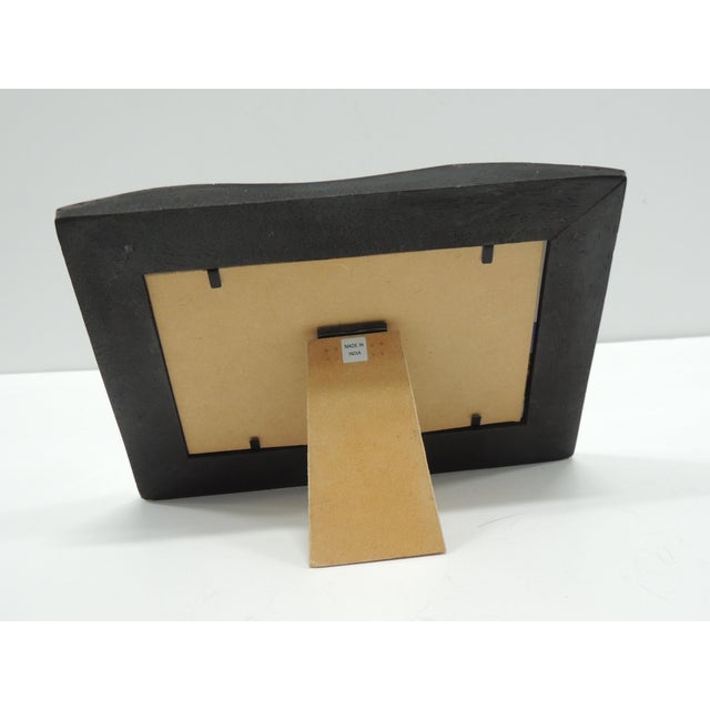 Brown & Gold Tone Coconut Shell Decorative Picture Frame For Sale - Image 4 of 4