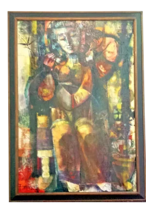 1963 Pau Lluis Fornes Isern Spanish Mid-Century Modern Oil Painting