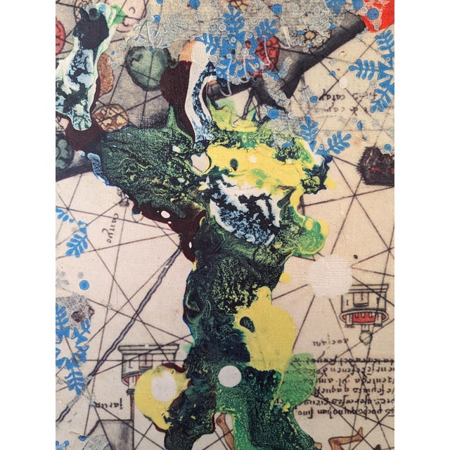 Michael Macedo Meazell "Untitled (Around the World)" Modern Medieval Map Inspired Work on Aluminum, 2012 For Sale - Image 11 of 11