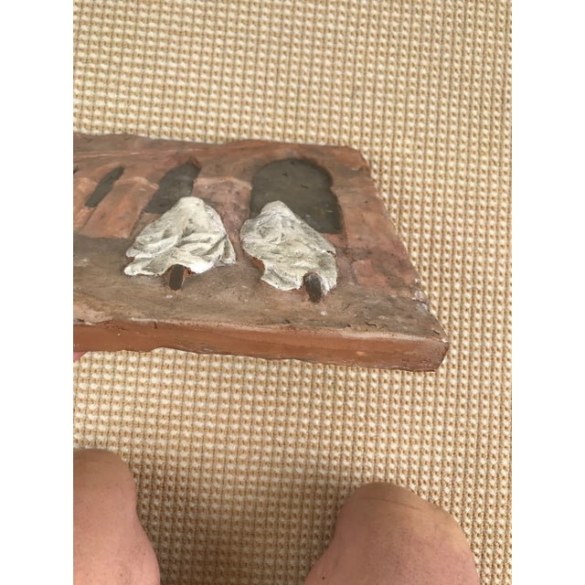 Salmon 1990s Terracotta Bas Relief by Marie La Varende For Sale - Image 8 of 11