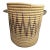 Late 20th Century Large Hand Woven African Coil Basket With Earth Tone Geometric Pattern For Sale