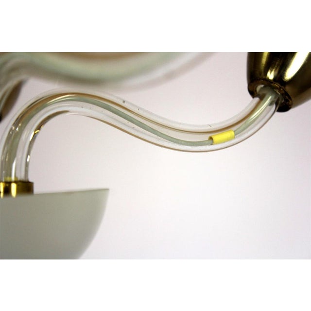 Mid-Century Steel & Glass Pendant Lamp, 1960s For Sale - Image 9 of 16