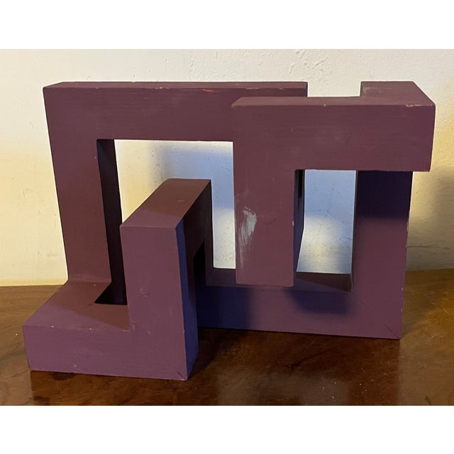 David Seccombe (American 1930 - 2022) modernist abstract paint decorated wood sculpture executed circa 1960. Measures 10...