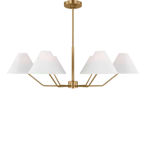 Visual Comfort Studio Burke 6-Light Large Chandelier in Satin Brass