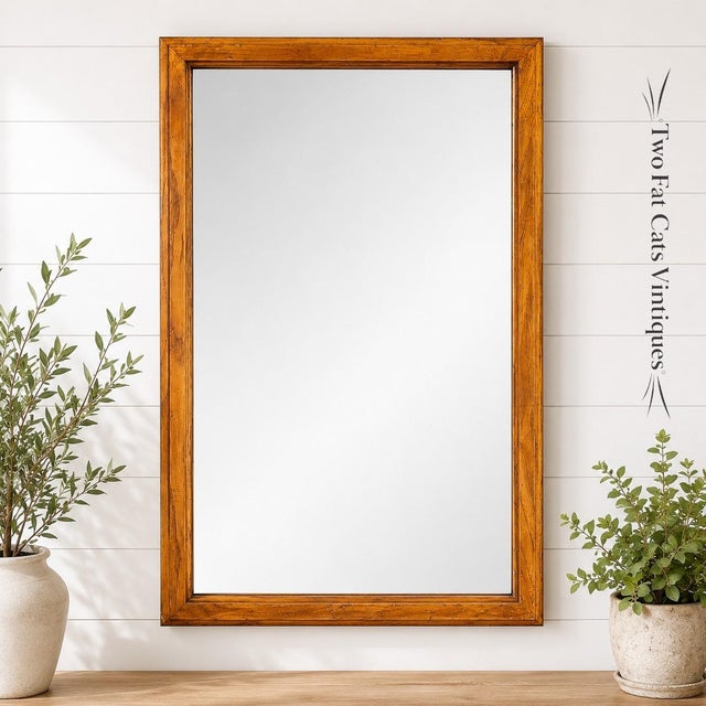 Elevate your entryway, bedroom, or living space with this magnificent vintage rectangular wall mirror from the highly...