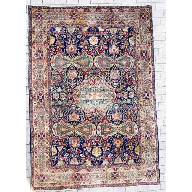 Persian Antique Persian Kermanshah/Laver Carpet, C-1880's, a Sign Rug For Sale - Image 3 of 12