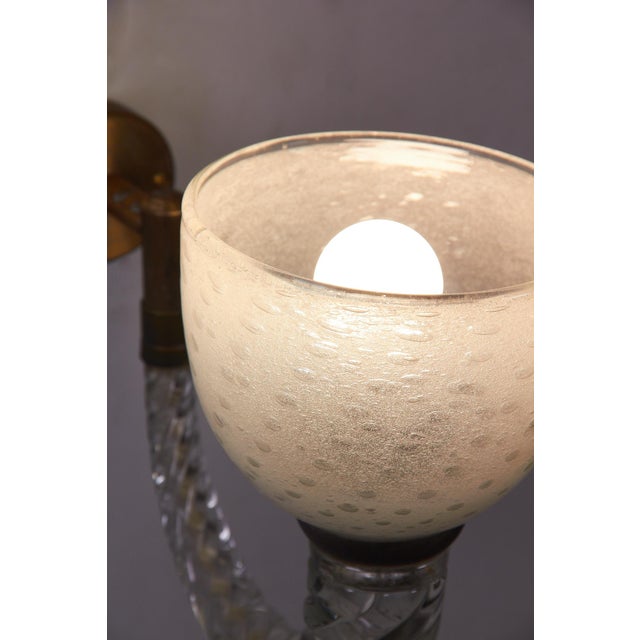 Brass and Glass Wall Lamps from Ercole Barovier, 1940s, Set of 2 For Sale - Image 17 of 18