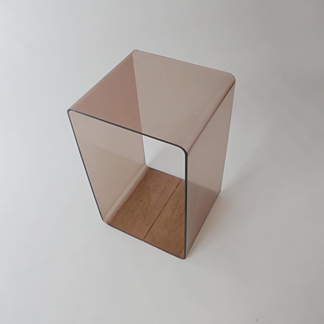 Vintage Acrylic Glass Side Table by Michel Dumas, 1970s For Sale - Image 15 of 18