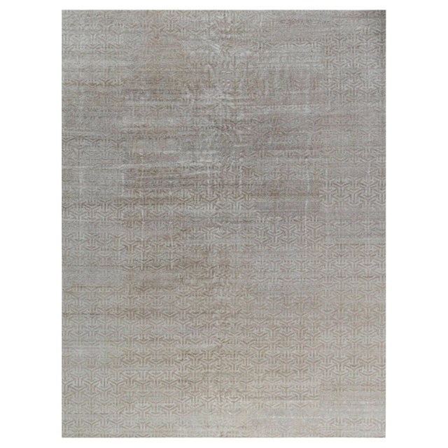 Contemporary Terra Beige Rug in Natural Wool by Doris Leslie Blau For Sale